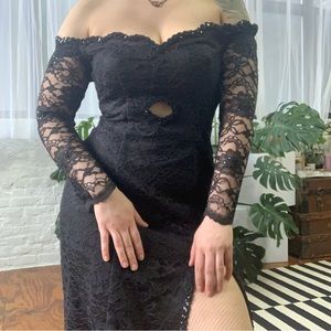 Witchy Glam 80s Embellished Dress